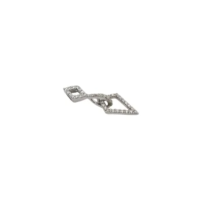 0.22ct Natural Diamond & 18ct White Gold Kite Shape Pendant (25.0 x 8.7mm) 1.40g