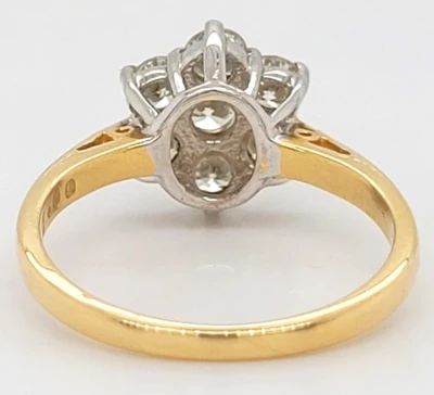 1.00ct Diamond & 18ct Gold Cluster Ring 3.6g Size M