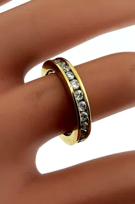 1.00ct Diamond & 18ct Gold Full Eternity/Wedding Band 3.8g