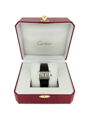 Cartier Tank Divan Stainless Steel/Leather Circa 2008