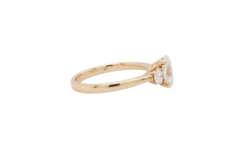 1.49ct Lab Grown Diamond & 9ct Gold Trilogy Ring 2.9g Size M