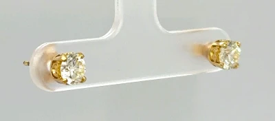 1.04ct Diamond & 18ct Gold Solitaire Stud Earrings 1.3g