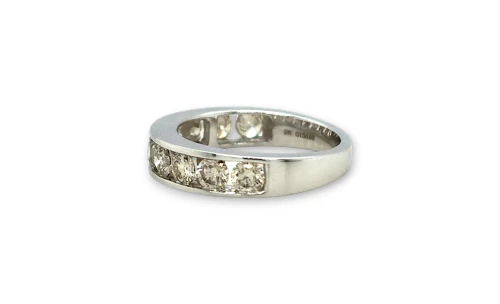 1.52ct Natural Diamond & 9ct White Gold 4.7mm Eternity/Wedding Band 3.77g