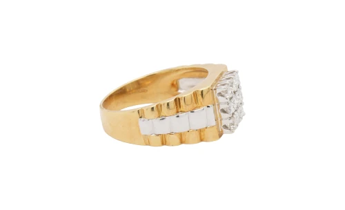 0.50ct Natural Diamond & 18ct Gold Rolex Style Ring 9.14g