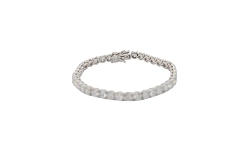 13.41ct Lab Grown Diamond & 9ct White Gold Tennis Bracelet 7.5 Inch 14.09g