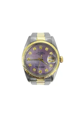 Rolex 34mm Oyster Date 18ct Gold/Stainless Steel Year 1969 AM Diamond Dial