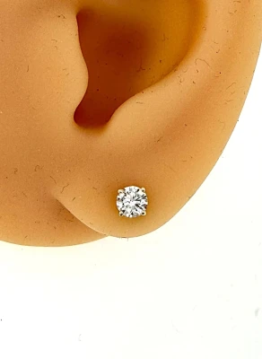 0.50ct Lab Grown Diamond & 9ct Gold Solitaire Stud Earrings