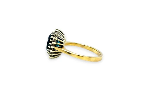 2.20ct Natural Topaz & Diamond 13.00mm Dress Ring - 9ct Gold 3.0g