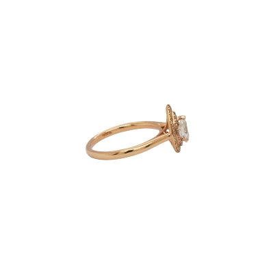 0.65ct Natural Diamond & 18ct Rose Gold Halo Solitaire Ring 3.4g