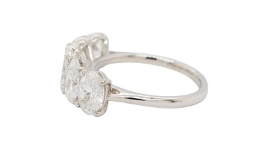 3.26ct Lab Grown Diamond & Platinum 5 Stone Eternity/Dress Ring 5.86g