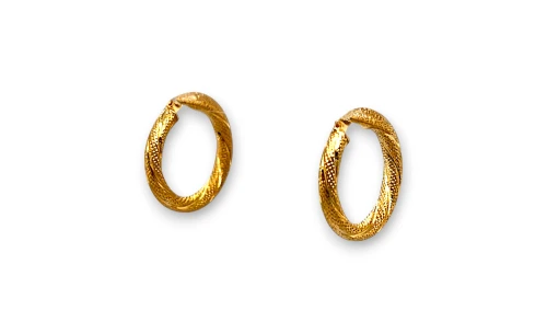 9ct Gold 21mm Frosted Twisted Hoop Earrings 1.1g