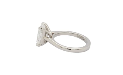 3.03ct Lab Grown Radiant Cut Diamond & Platinum Solitaire Ring 6.84g