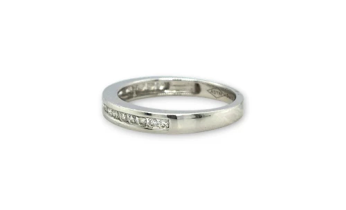 0.29ct Natural Diamond & 18ct White Gold 3.2mm Eternity/Wedding Band 3.4g