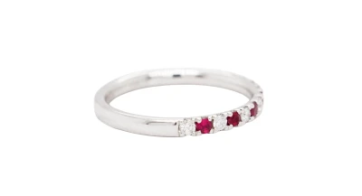 0.21ct Ruby & 0.17ct Diamond 2.2mm Platinum Eternity Band 2.4g