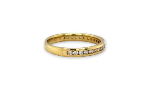 0.25ct Natural Diamond & 18ct Gold 2.5mm Wedding/Eternity Band 2.28g