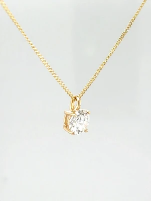 0.50ct Lab Grown Diamond & 9ct Gold Solitaire Pendant 18 Inch