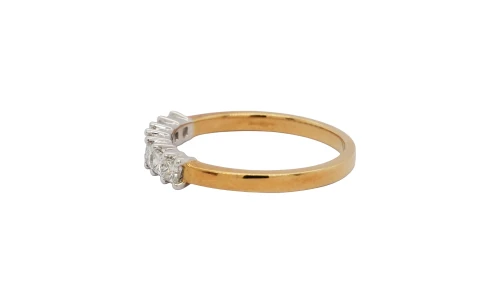 0.50ct Princess Cut Natural Diamond & 18ct Gold 7 Stone Eternity Ring 3.2g