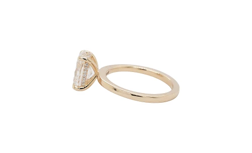2.09ct Lab Grown Diamond & 9ct Gold Solitaire Ring HIDDEN HALO 3.14g