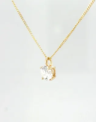 0.50ct Lab Grown Diamond & 9ct Gold Solitaire Pendant 18 Inch