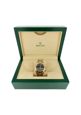 Rolex 40mm Daytona "Black Dial" 18ct Gold & Stainless Steel 2010 Box and Papers