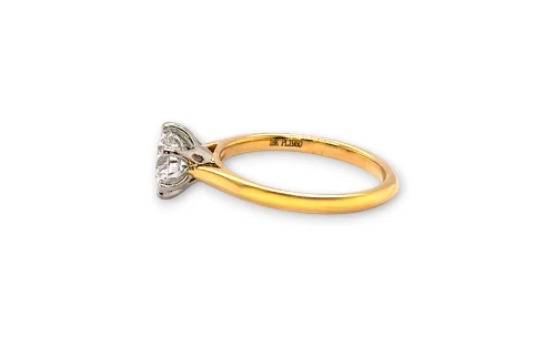 1.02ct Lab Grown Diamond & 18ct Gold/Platinum Solitaire Ring 3.34g