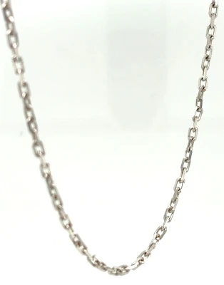 9ct White Gold 2.1mm Diamond Cut Belcher Chain 5.2g, 18 inch