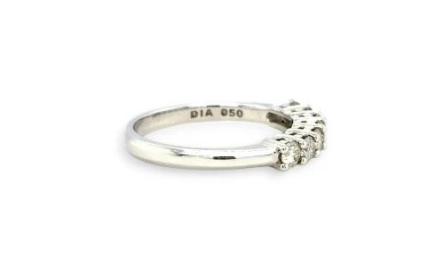 0.70ct Diamond & 18ct White Gold 7 Stone Eternity Ring 3.1g