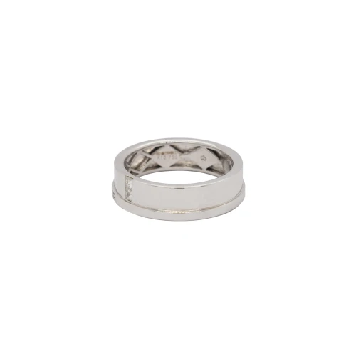 0.10ct Diamond & 18ct White Gold " AMOUR" Wedding Band 7.2g