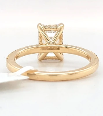 2.35ct Lab Grown Diamond & 9ct Yellow Gold Solitaire Ring ( Hidden Halo) 3.0g Size: M