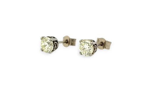 1.32ct Natural Diamond & 18ct White Gold 5.3mm Stud Earrings 1.73g