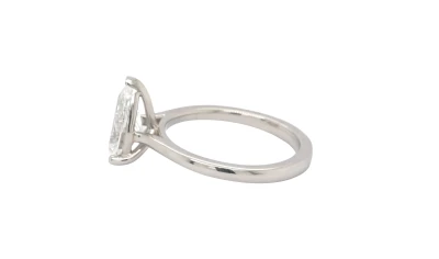 2.04ct Lab Grown Pear Shape Diamond & Platinum Solitaire Ring 5.78g