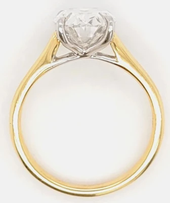 3.34ct Lab Grown Oval Diamond & 18ct Gold Solitaire  4.0g Size: N