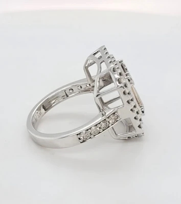 2.55ct Diamond & 9ct White Gold Halo Cluster Dress Ring 6.1g