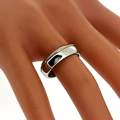 Platinum & 18ct Gold 5.8mm Courted Wedding Band -9.8g