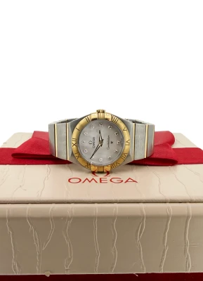 Omega Constellation 28mm - 18ct Gold & Stainless Steel- Mother of Pearl & Diamond 2019 Box & Papers