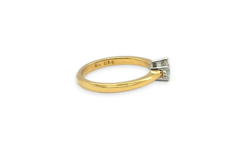 0.50ct Natural Diamond & 18ct Gold Solitaire Ring 3.6g