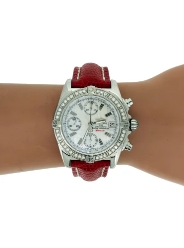 Breitling 39mm Cockpit Automatic -Diamond Bezel (2011 Box & Papers) Stainless Steel & Leather - Model: A13358