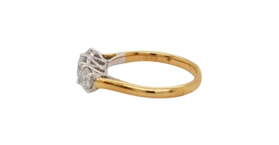 1.00ct Natural Diamond & 18ct Gold Trilogy/Eternity Ring - 2.8g