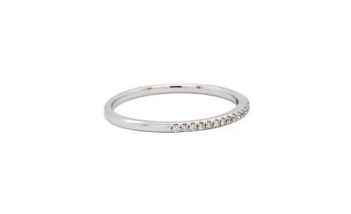 0.11ct Natural Diamond & 18ct White Gold 1.5mm Eternity/Wedding Band 1.5g