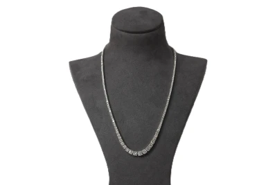 9.82ct Lab Grown Diamond & 9ct White Gold Graduating Tennis Necklace 20.2g 17.5Inch