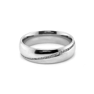0.35ct Full Diamond & Platinum 6mm Slight Court Wedding Band 12.3g