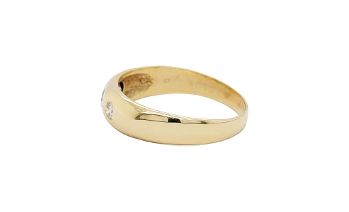 0.50ct Natural Diamond & 14ct Gold Gents Trilogy Ring 5.5g