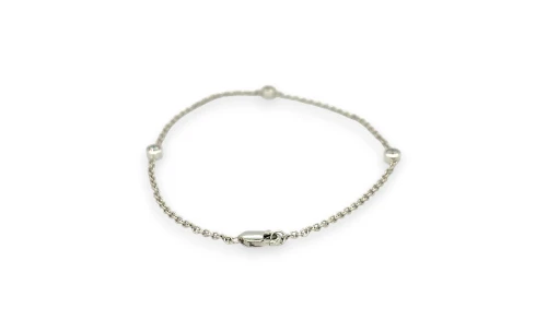 0.25ct Natural Diamond & 14ct White Gold 3.7mm Bracelet 7Inch 1.7g