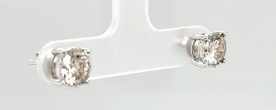 2.01ct Diamond & 9ct White Gold Solitaire Stud Earrings 2.0g