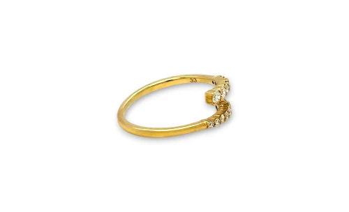 0.45ct Lab Grown Diamond & 9ct Gold Cross Over Band 2.1g