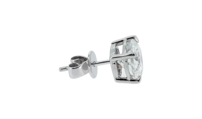 4.03ct Lab Grown Diamond & Platinum Solitaire Stud Earrings 5.0g