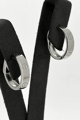 Solid Silver Hinged Screw Style Hoop Earrings 8.2g ( 20 x 20 x 5.0mm)