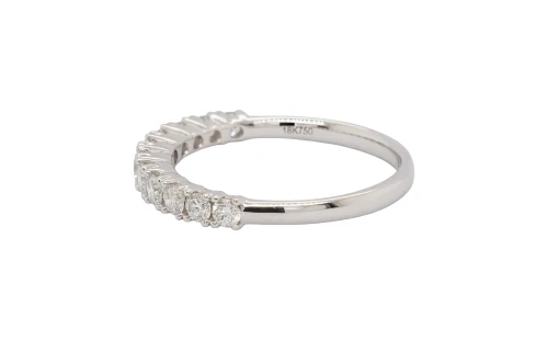 0.57ct Natural Diamond & 18ct White Gold Eternity/Wedding Band 2.3g