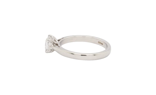 0.70ct Natural Diamond (Princess Cut) & Platinum Solitaire Ring 4.7g
