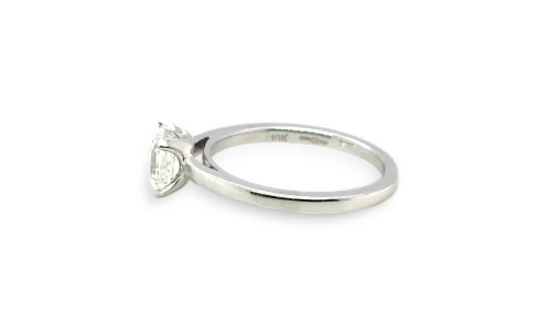 0.92ct Natural Asscher Cut Diamond & 18ct White Gold Solitaire Ring 2.9g